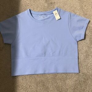 Aerie Cropped Light Blue T-Shirt